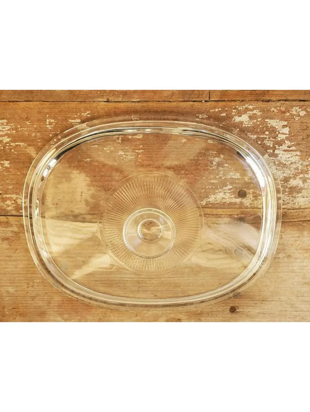 Vintage Corning Ware Lid, DC 1 1/2 C, Cornflower Blue Rays